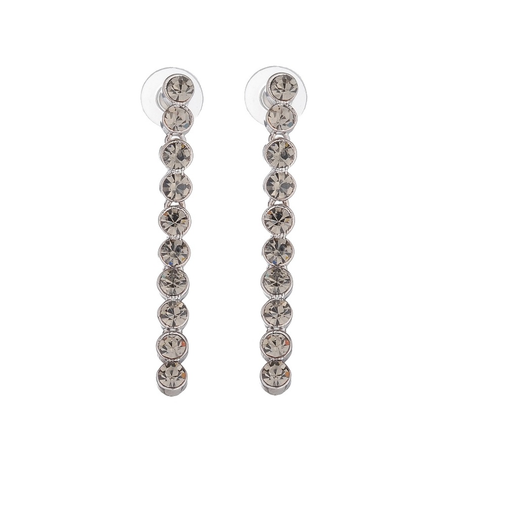 Dripping Crystals Gray Stone Earring Set